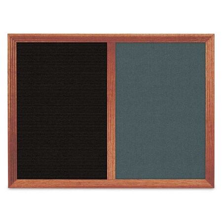 United Visual Products Enclosed Corkboard, 1 Door, 18"x24", 4" Fra UV3421-GOLD-CINNABA